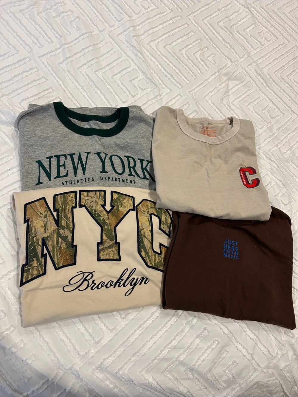Lot of 4 Cat & Jack Kids Crew Neck Short Sleeves Tees T-shirt Size 10-12